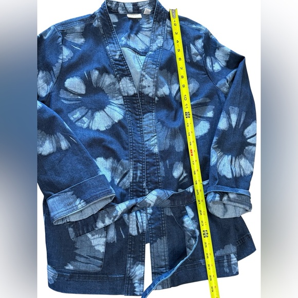LOGO by Lori Goldstein Women's Shibori Print Denim Wrap Jacket 18 W - Picture 13 of 16